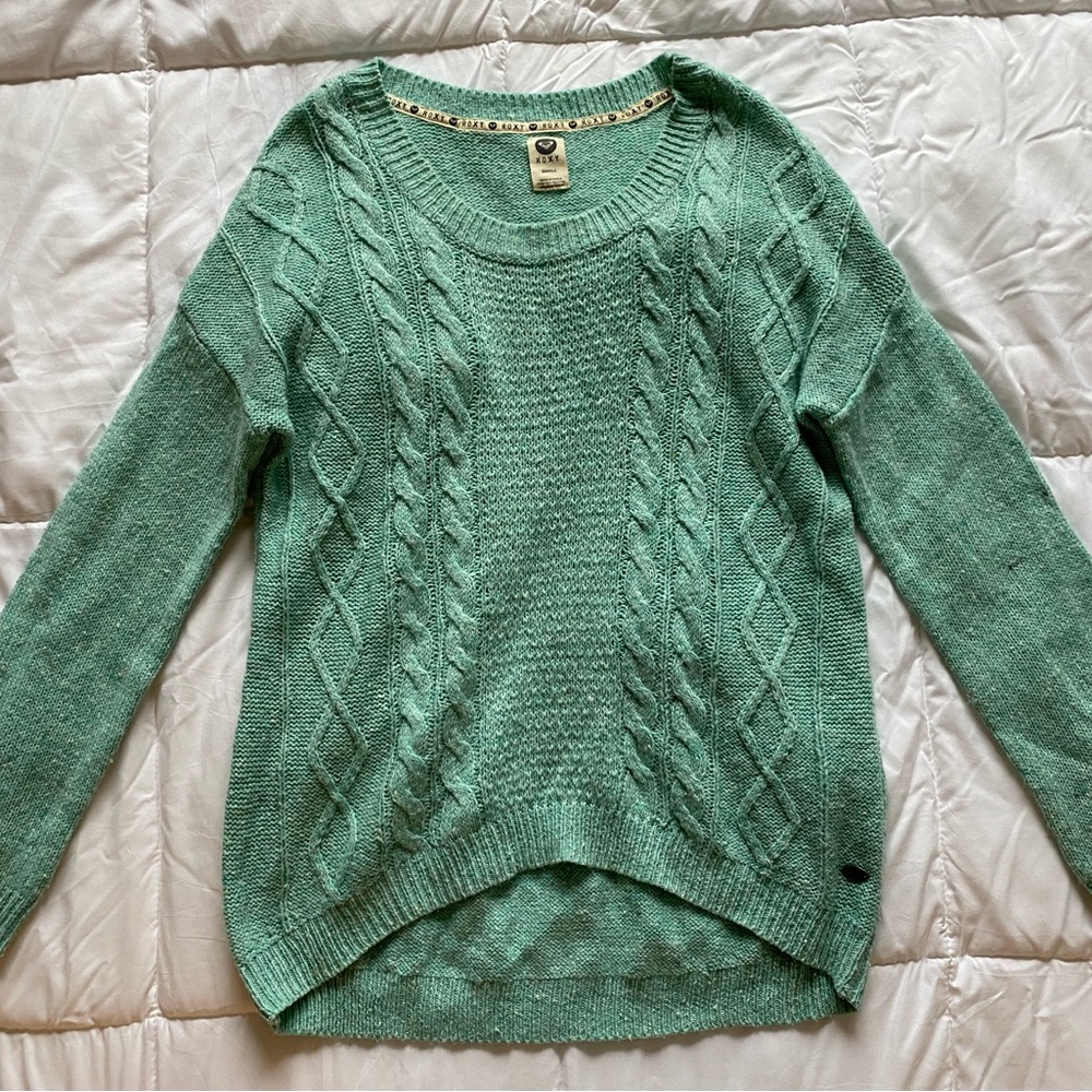 Size S Green Scoop Neck Sweater